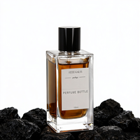 Flacon de Parfum Vide en Verre Carré de Luxe 30ml 50ml 100ml avec Bouchon Magnétique, Flacon de Parfum Rectangle, Boîte Personnalisée