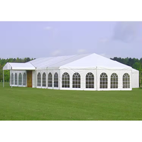 Grande tente de réception de mariage - Tente d'événement imperméable avec panneaux transparents et structure robuste pour banquets et célébrations