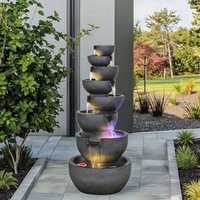 8-stufiger Wasser brunnen im modernen Stil im Innen-und Außenbereich LED-beleuchteter kaskadi render Wasserfall Artistry Bowl Design Resin Garden Wall Pool
