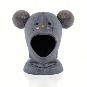 Gorro de Punto con Bordado de Gato de Dibujos Animados para Niños, Gorro Cálido para Bebés, Niños y Niñas, para Otoño e Invierno, Gorro de Moda - Product Image 6