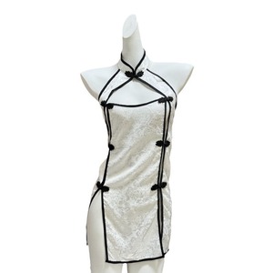 Lingerie Cheongsam Traforata in Stile Retrò |   Sottoveste ODM con Doppio Spacco, Camicia da Notte Sexy, Uniforme Seducente per <span class=keywords><strong>Donne</strong></span> - Product Image 5