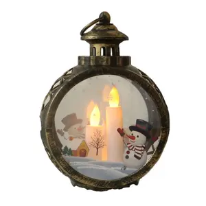 Giáng sinh trang trí nguồn cung cấp LED Candle Lights Vòng giáng sinh treo đèn xách tay retro cửa sổ đồ trang trí