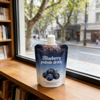 Pochette souple personnalisée avec bec verseur et bouchon à vis, 250 ml, pour emballage de jus et de lait, impression de logo, qualité alimentaire