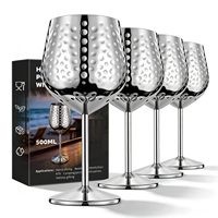 Gobelets en acier inoxydable 18oz, verre à vin de luxe or rose avec finition brossée, articles de bar élégants pour mariages, incassables, pour l'extérieur