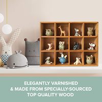 Étagère de présentation en bois à 12 compartiments, boîte de rangement carrée, étagère de table ou murale, support de rangement décoratif en bois