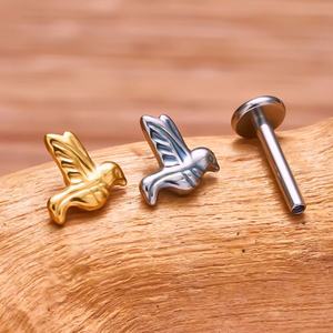 G23 Titanium Koi Vis Vogel Kraakbeen Oorbel Set 16G Kleine Tragus Stud Helix Schelp Plat Rug <span class=keywords><strong>Piercing</strong></span> Dierlijk Lichaam Kinderen Opaal - Product Image 3