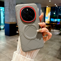 Étui de téléphone en PU tendance pour Magic 7, coque arrière magnétique pour Honor Magic7 Pro, étui antichoc avec protection de l'appareil photo