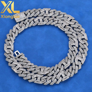 Chaîne cubaine en cuivre et zircon de 22 mm de large pour hommes et femmes, plaquée rhodium, style Hiphop Rock, géométrique, pour fiançailles, fête, mariage, cadeau, collier - Product Image 5