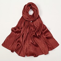 Premium malaisie Satin Tudung Hijab islamique voile foulard froissé couleur unie Satin crêpe écharpe femmes musulmanes châle Wrap