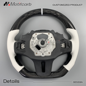 Volante de Fibra de Carbono Personalizado con Agarres Blancos para BMW G20 G21 G22 G30 G31 X3 X4 X5 G01 G02 G05 G80 G29 M2 M3 M4 2017-2026 - Product Image 5