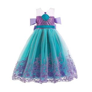 Summer Girls <b>Mermaid</b> <b>Kids</b> Holiday <b>Costume</b> Long Birthday Party Princess Ariel Dress <b>Costumes</b> Stock - Product Image 3
