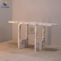 Table console de hall KT STONE, populaire et très vendue, en pierre naturelle artisanale, mobilier décoratif universel pour la maison et l'hôtel, en marbre