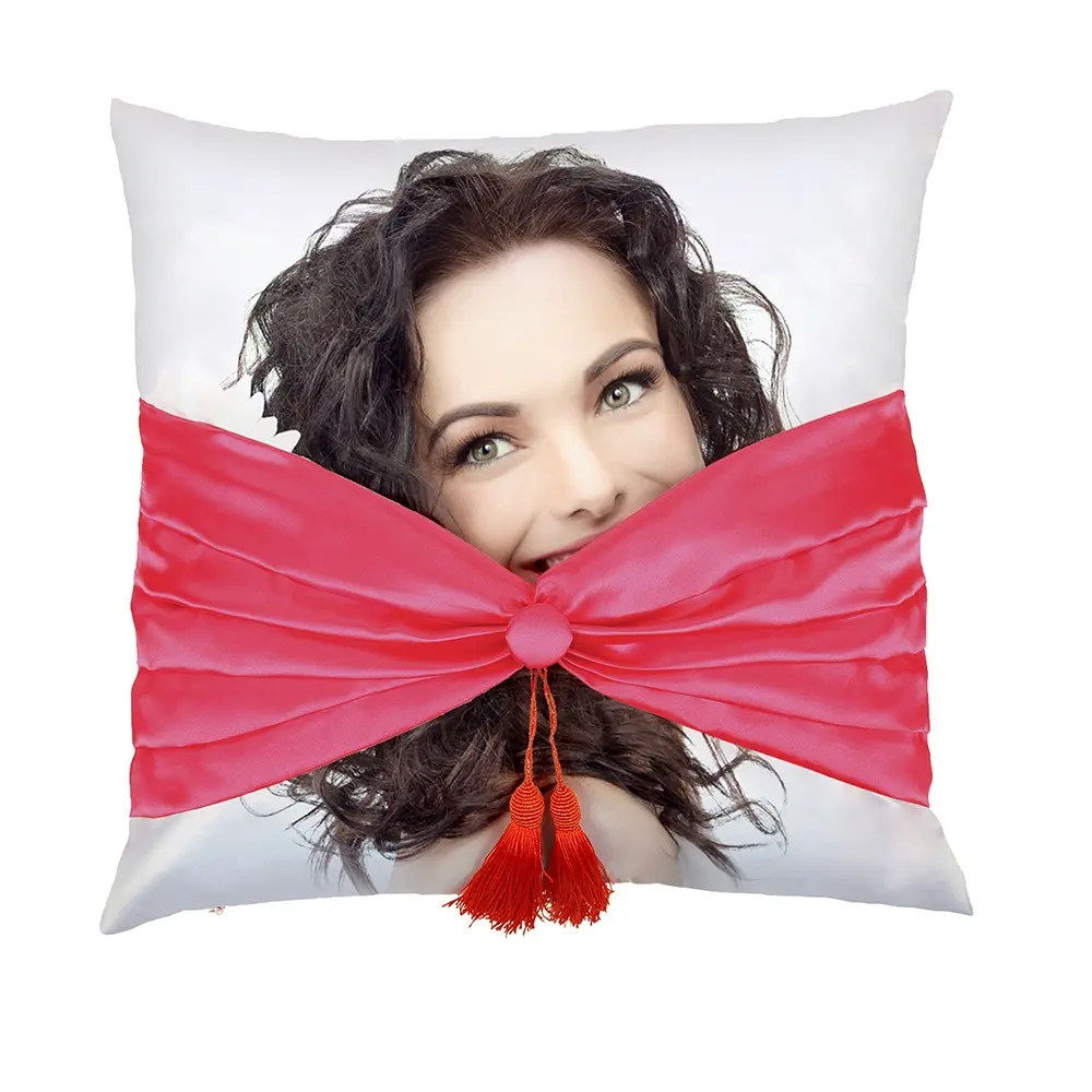 New Bowknot Decorated Sublimation Pillow Sublimation Blank Pillow Case Living Room