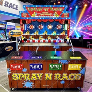 Spray N Race, Juego de Carreras de Pistolas de Agua para 4 Jugadores, para Fiestas Escolares y Juego en Interiores/Exteriores, Material de PVC - Product Image 4
