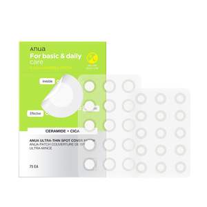 Parche ultrafino Anua para cubrir imperfecciones de 0.25 mm, parche invisible de hidrocoloide para el acné, para piel sensible del rostro, con ceramida y Cica. - Product Image 1