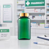 Flacon rond en plastique PET de qualité supérieure, non toxique, opaque, pour pilules, vente en gros pour le stockage de produits vitaminiques