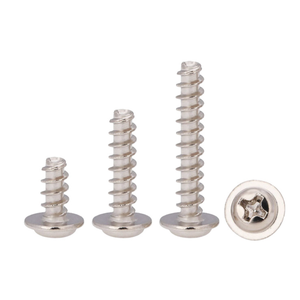 Tornillo autorroscante de cabeza plana niquelado PWB con junta de sellado y cabeza cruzada, tornillo de cabeza plana tipo mesón - Product Image 1