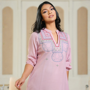 Vestido Corto de Alta Calidad con Mangas Abullonadas y Detalles de Bordado Clásico Versátil para Mujer - Product Image 2