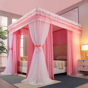 Quattro stagioni Quadrate palazzo zanzariera con struttura ombreggiante romantico letto tenda a <span class=keywords><strong>baldacchino</strong></span> tre porte copriletto tenda R2277 - Product Image 4