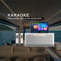 Sistema de Karaoke Todo en Uno con Pantalla Táctil Android de 10.1 Pulgadas, Altavoz Jukebox, 2 Micrófonos Inalámbricos para Sistema de Cine en Casa de 64 GB, KTV