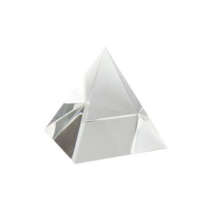 Piramide di Cristallo in Vetro 80x80x80 mm, Ornamento Decorativo Trasparente per Esposizione Domestica - Product Image 1