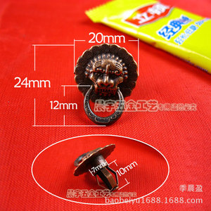 มือจับหัวสิงโตสีบรอนซ์โบราณ A062 มือจับลิ้นชักโลหะผสมสังกะสี ตกแต่งพื้นผิว ทนทาน - Product Image 3
