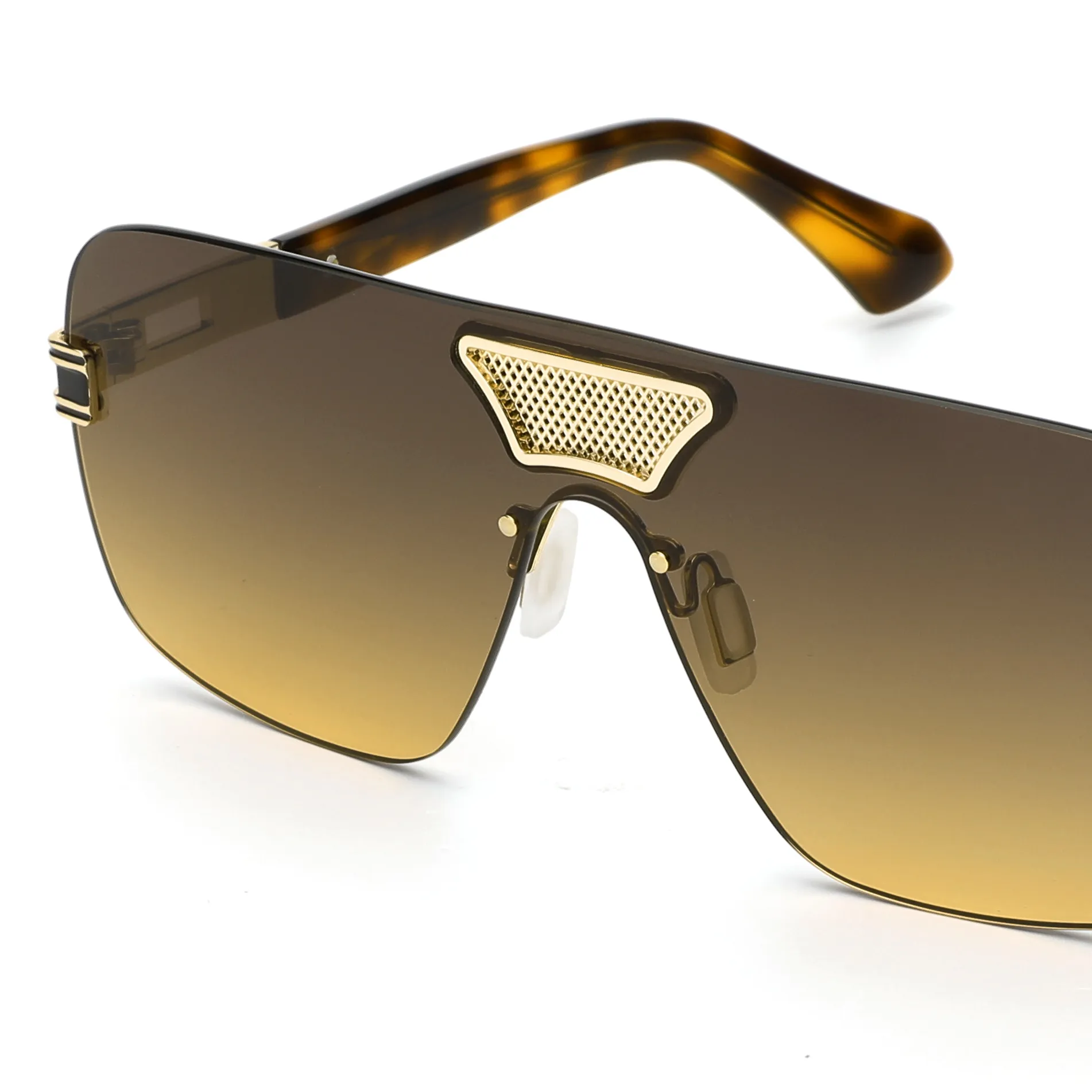 Nuevas gafas Retro Gafas de Sol de moda Personalidad Big Square Rock Style Trend Gafas de sol Hombres Gafas de sol sin montura Sun Glass SARA