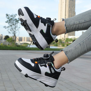 Chaussures à roulettes Gagatu pour enfants avec quatre roues, tige synthétique, semelle extérieure en caoutchouc pour garçons et filles, vêtements de sport - Product Image 1