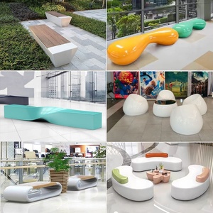 Outdoor Fiberglass Commercial Leisure Chair Public Rest <b>Bench</b> Pebble-Shaped Children's Alphabet Stool Custom-Made Zhejiang - Product Image 2