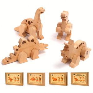 Jouets en bois dinosaures les plus vendus pour garçons et filles - Jouet éducatif pour l'apprentissage précoce des enfants de 2-3 et 4-6 ans - Product Image 2