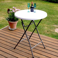 Table de Bar Pliante Ronde de Cocktail Haute Blanche en Plastique de 81 cm (32 Pouces) pour Événements et Fêtes - Vente en Gros