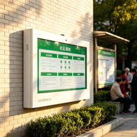 Kiosque numérique LCD mural extérieur de 43 pouces, affichage numérique 2K/4K vertical/horizontal, verre trempé anti-reflet pour café