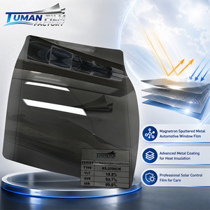Película para Ventanas de Automóviles Tuman Multicapa con Recubrimiento Metálico por Pulverización Magnetrónica, Aislante Térmico, con Tinte Oscuro <span class=keywords><strong>y</strong></span> Rechazo de Infrarrojos del 99.5% - Product Image 1