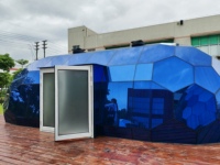 Dôme géodésique en panneaux de polycarbonate solide, haute résistance, anti-tempête, résistant aux charges de neige, durable, pour glamping, hôtel, maison dôme