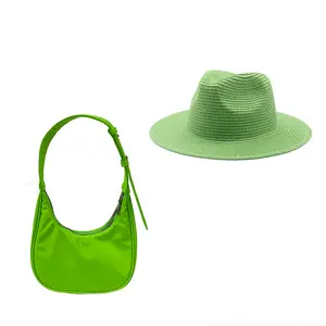 Kadınlar için yeni bayanlar crossbody çanta eşleşen hasır şapkalar naylon küçük moda çanta