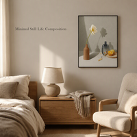 Seni Dinding Still Life Minimalis Vas Bunga Putih Lukisan Kanvas Cetakan Botani Modern untuk Kamar Tidur Ruang Tamu Dekorasi Rumah