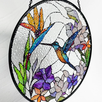 Vitrail personnalisé art déco attrape-soleil oiseau tentures de fenêtre pour nouveau cadeau de travail Style design élégant