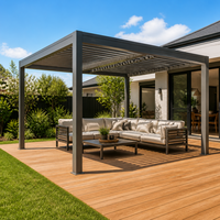 Pergola en aluminium sur mesure, structure robuste, toit rétractable imperméable, cuisine extérieure, restaurant