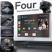Pantalla Inteligente Portátil para Auto con Carplay y Android Auto, Pantalla Táctil IPS, Cámara de Reversa, Ranura para Tarjeta SD, DVR, Control por Voz, Multimedia
