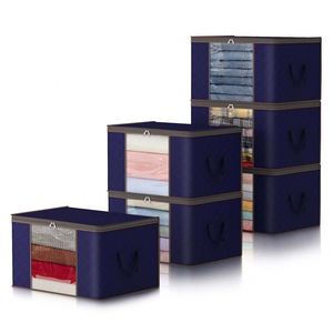 Cajas de Almacenamiento Plegables Modernas de Tela No Tejida de 120g para Ropa, Organizador de Ropa, Bolsas de Almacenamiento para Edredones - Product Image 4
