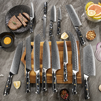 Couteau de cuisine en acier Damas Amber VG10, 5 pouces, couteau à steak professionnel en acier Damas, vendu à l'unité