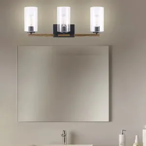 نجفة زجاجية حديثة تعلق على الحائط لإضاءة الحمام الداخلية مصابيح مرآة led للماكياج