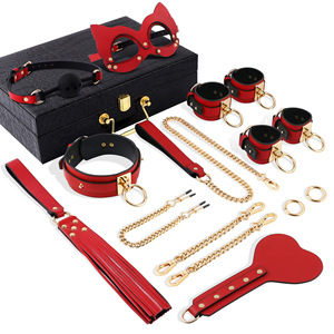 Traje de Bondage BDSM de Cuero Genuino, Juguetes Sexuales para Parejas, Esposas para Juegos de <span class=keywords><strong>Dominación</strong></span> Masculina - Product Image 4
