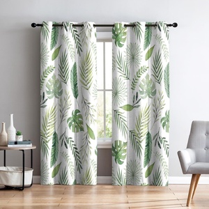 Cortina de tela polar suave con estampado floral y ojales, bloqueadora de luz, para sala de estar, diseños elegantes y delgados para puertas. - Product Image 6