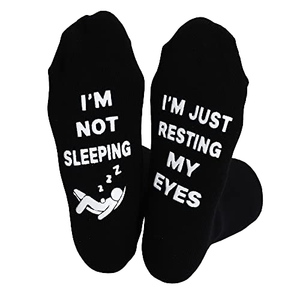 <span class=keywords><strong>Je</strong></span> repose juste mes yeux lettre chaussettes noël fête des pères cadeau d'anniversaire chaussettes de sol antidérapantes drôle créatif hommes équipage chaussettes - Product Image 3