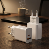 Cargador USB Tipo-C PD de 20W con Precio de Fábrica, Salida QC3.0 5V/3A, Protección OTP/OVP para Reloj Inteligente, Auriculares, Cámara y Portátil