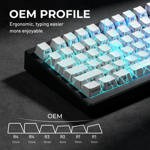 XVX Gaming White WEB Pattern OEM PBT + PC Keycap Set para interruptores MX Teclado mecánico <span class=keywords><strong>ANSI</strong></span> US 61/68/75/87/98/96/104-Key - Product Image 4