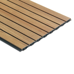 Ánh sáng bằng Gỗ PVC Slatted Acoustic Flute 3D trang trí nội thất WPC Panel tường cho khách sạn nhà - Product Image 3
