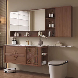 Modern smart makeup bathroom cabinet combination toilet extension washbasin washbasin cabinet - Product Image 3