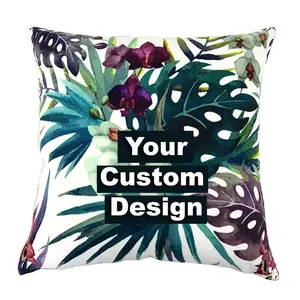 Stock Cushion Covers Buti Digital Print Home Textiles Custom Throw Pillowcase Satin Couch Printed Decorative Cushion Cover Customized Pillow Case